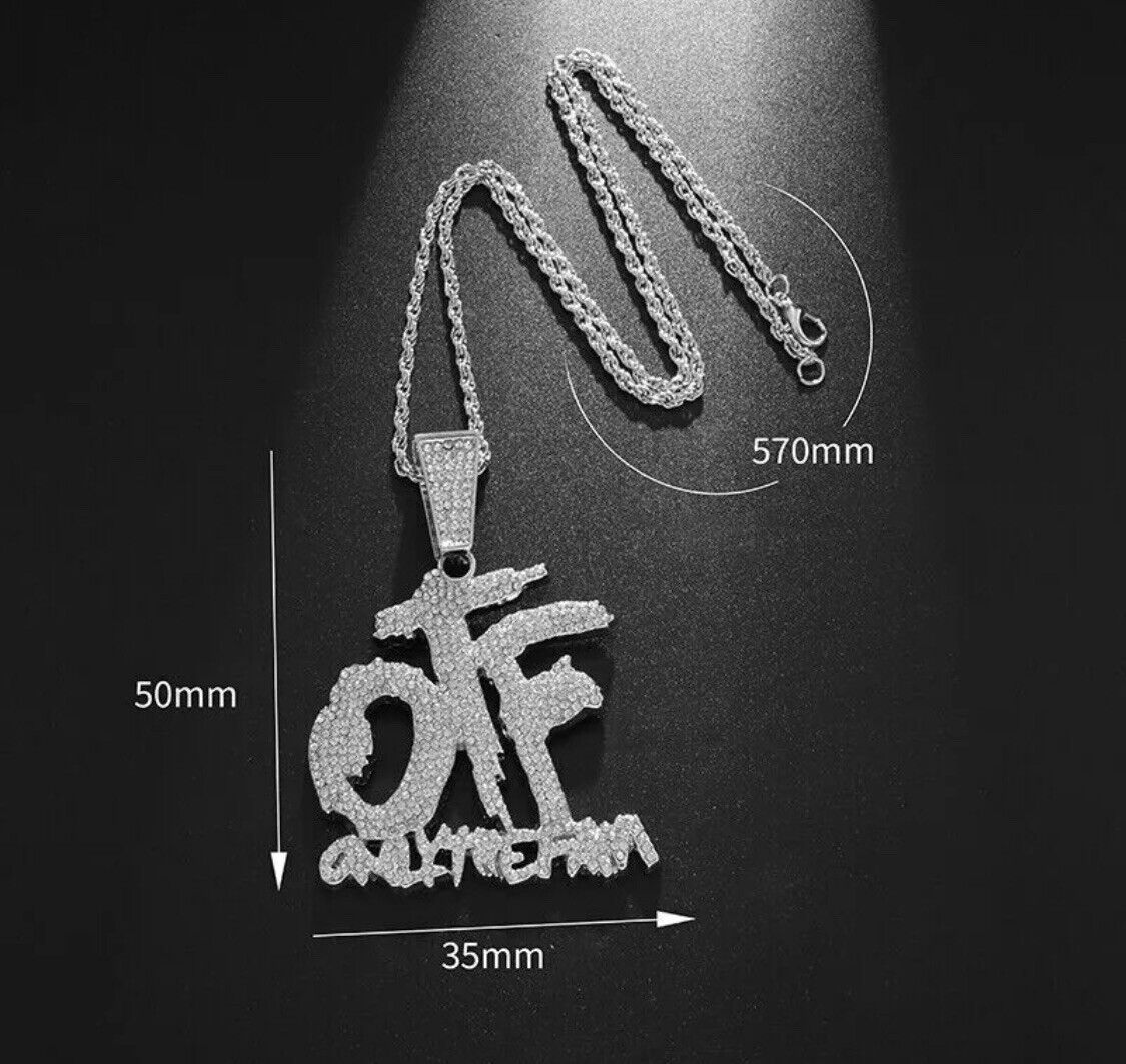 GOLD Iced Hip Hop Rapper Letter OTF Pendant ONLY THE FAMILY Necklace Men Women