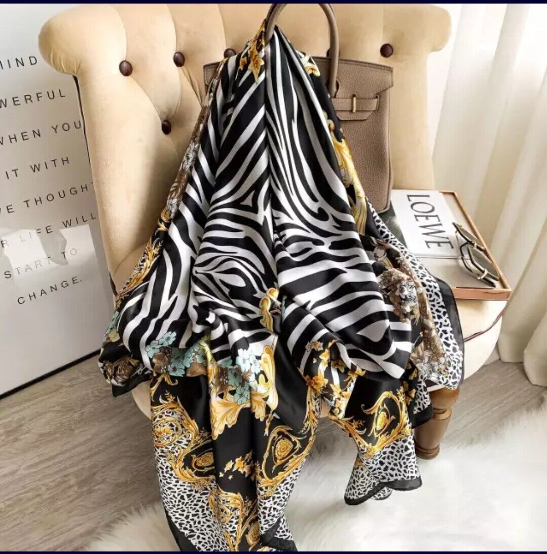 Luxury New Fashion Silk Feel Long Large Scarf Shawl Head Wrap Beach Shawl