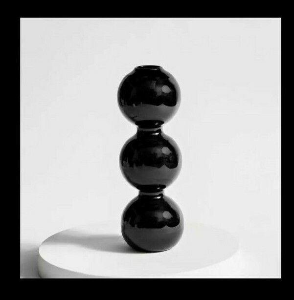 🇬🇧 Bubble Glass Candlestick Holder Mid Century Morden Design Retro Decor