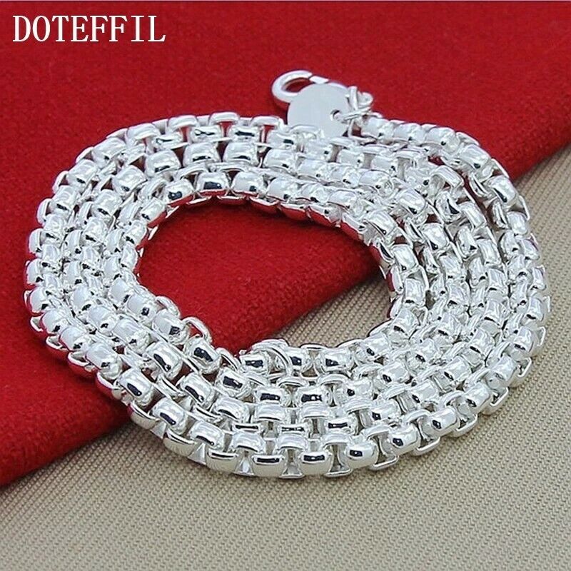 ๐ฌ๐ง GENUINE 925 Sterling Silver 5mm Round Box Chain 18 Inch Necklace Men Women
