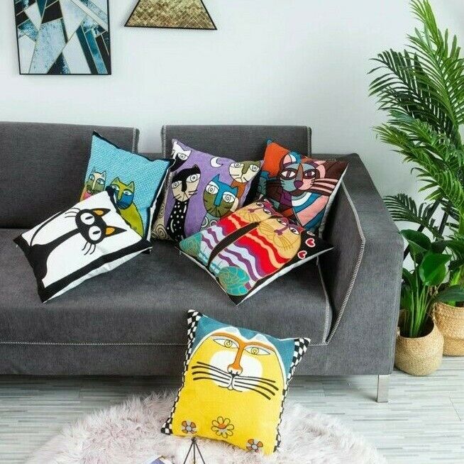 Cushion Cover Abstract Nordic Picasso Style Cover Embroidered Decor