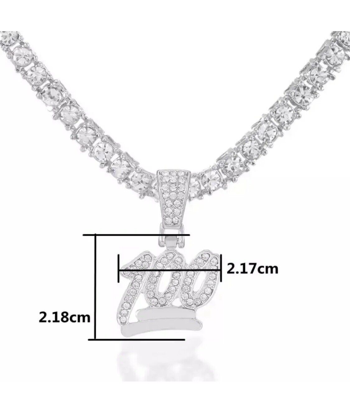 GOLD Tennis Necklace Chain 4mm CZ +FREE KEEP IT 100 Emoji Iced Out 18K Pendant