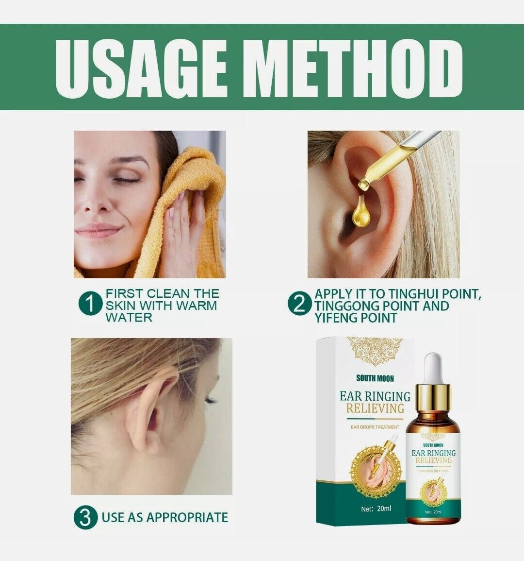Hard of Hearing Ear Drop Deafness Tinnitus Fluid Fungi Infection Symptoms Relief