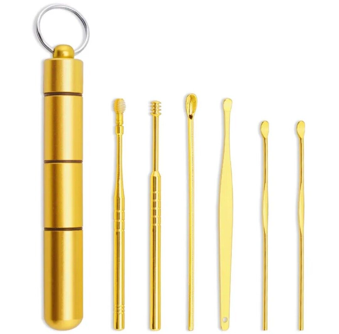 6Pcs/Set Stainless Steel Spiral Ear Pick Spoon Tool Ear Wax Remover Cleaner UK