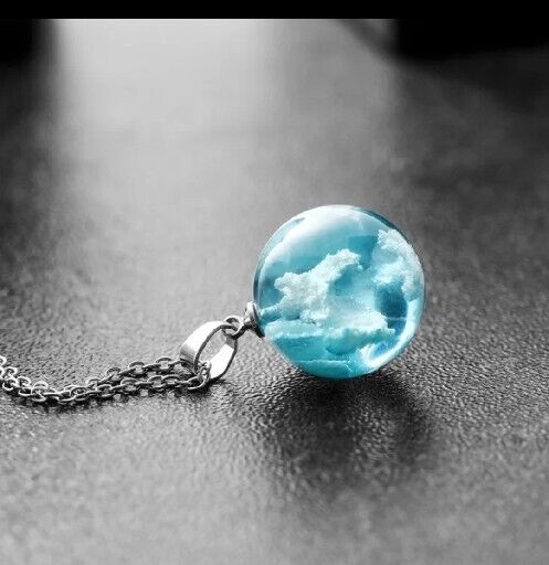 Sky Clouds Dreamy Necklace Sphere Boho Pendant Necklace TikTok Jewellery