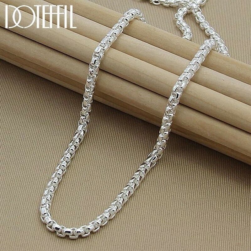 ๐ฌ๐ง GENUINE 925 Sterling Silver 5mm Round Box Chain 18 Inch Necklace Men Women