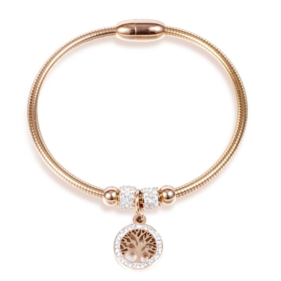 New Bracelet Four Leaf Clover Tree of Life Bracelet Gift Stainless Steel No Fade