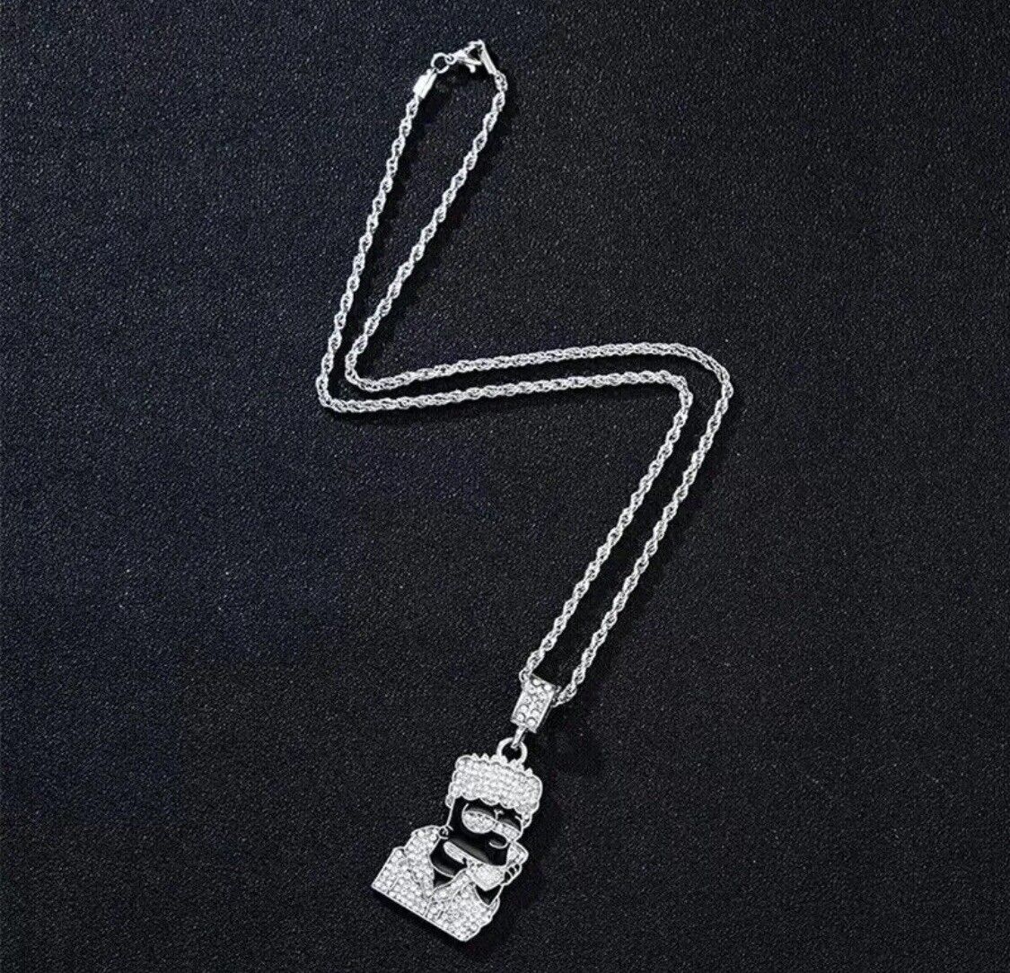 Bart Simpson Necklace + Pendant Iced out Hip Hop Trendy Fashion Jewellry Unisex