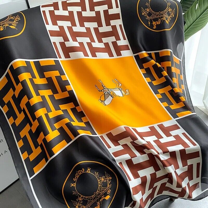 Women Large Printed Shawl Scarf Satin Silk Multicolour Printed Head Neck Scarve
