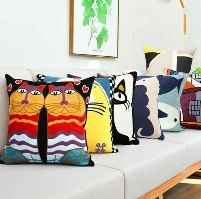 Cushion Cover Abstract Nordic Picasso Style Cover Embroidered Decor