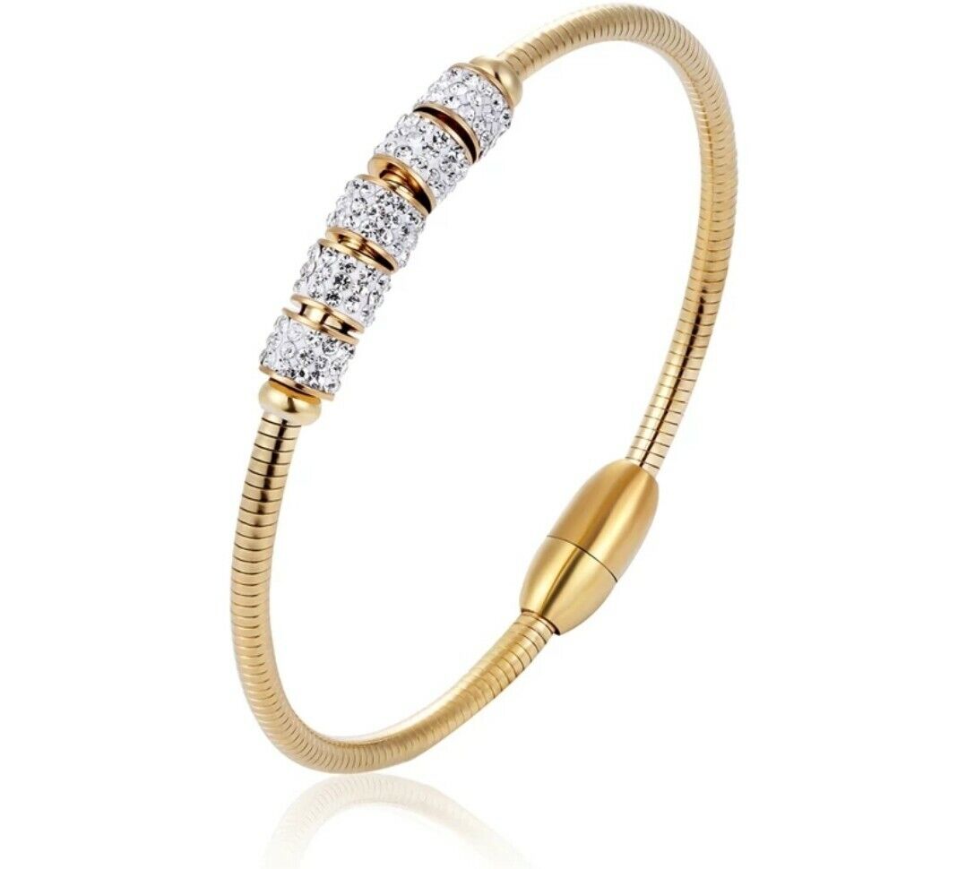 🇬🇧 NEW Bracelet Stainless Steel Rotating Love Screwdriver Swarovski Crystal
