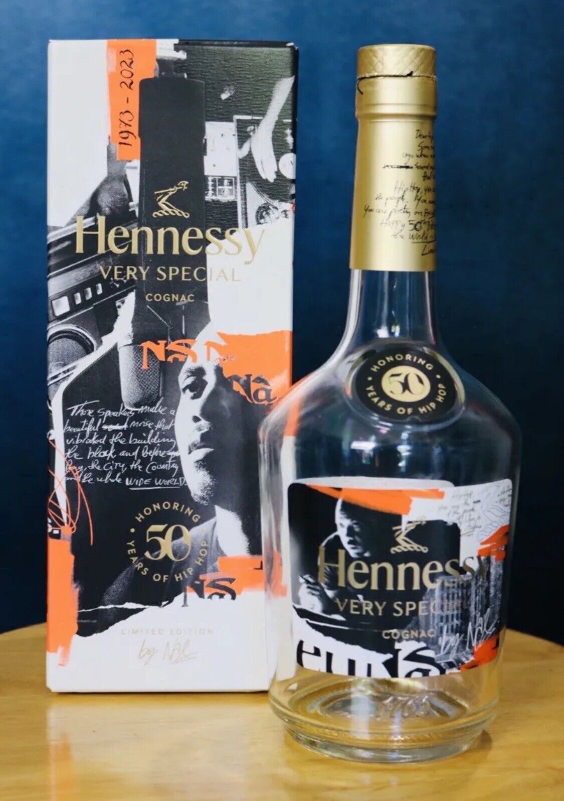 Hennessy x Nas Limited Edition Bottle  50 Years Hip Hop - Empty Bottle & Box