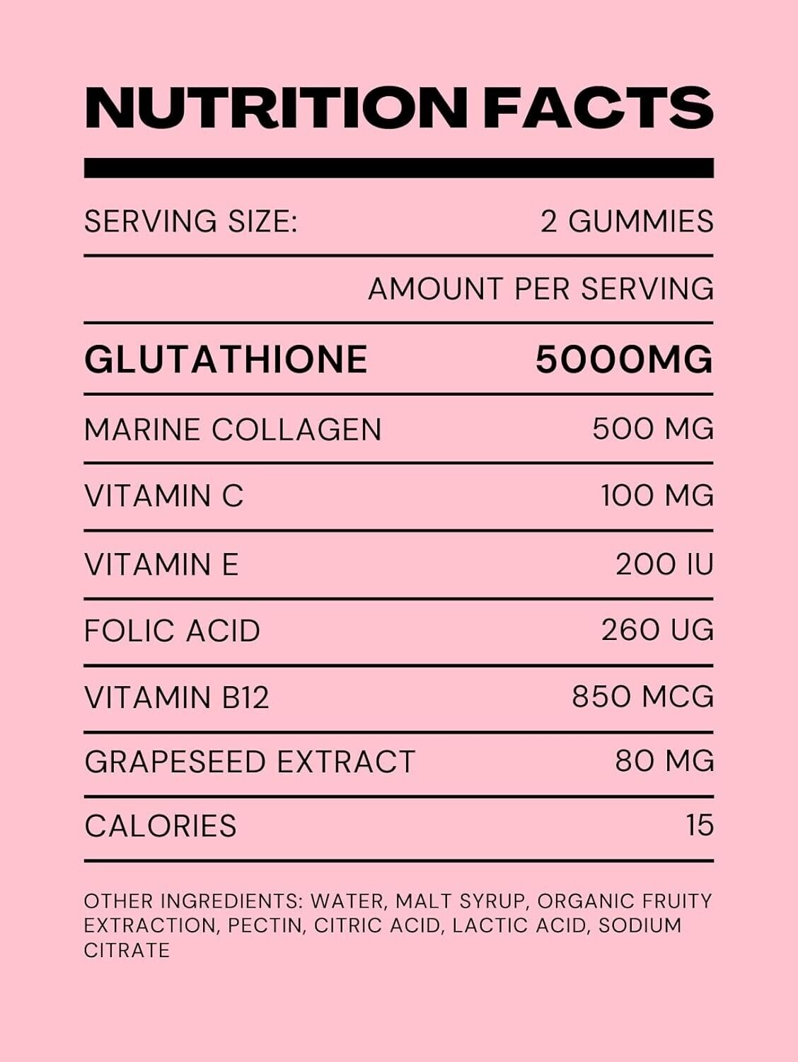 Glutathione Gummies 500mg Natural Antioxidant & Liver Cleanse + Collagen