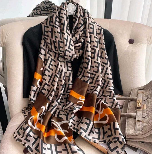 LUXURY FAUX SILK SCARF LONG SCARF, SOFT PLAID SCARF SILK FEEL LUXE SARONG 🇬🇧