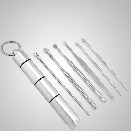 6 Pcs Ear Wax Removal Kit Stainless Steel Ear Wax Cleaning Kit With Storage Box