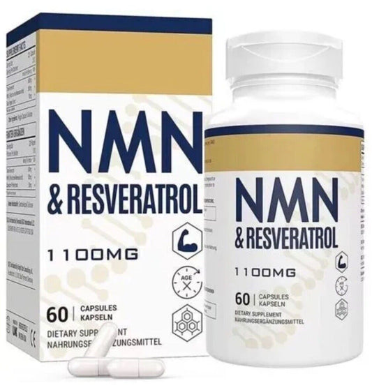 NMN 500mg + RESVERATROL 600mg 99% Purity DOUBLE COMBO Anti-Aging Dietary Supply