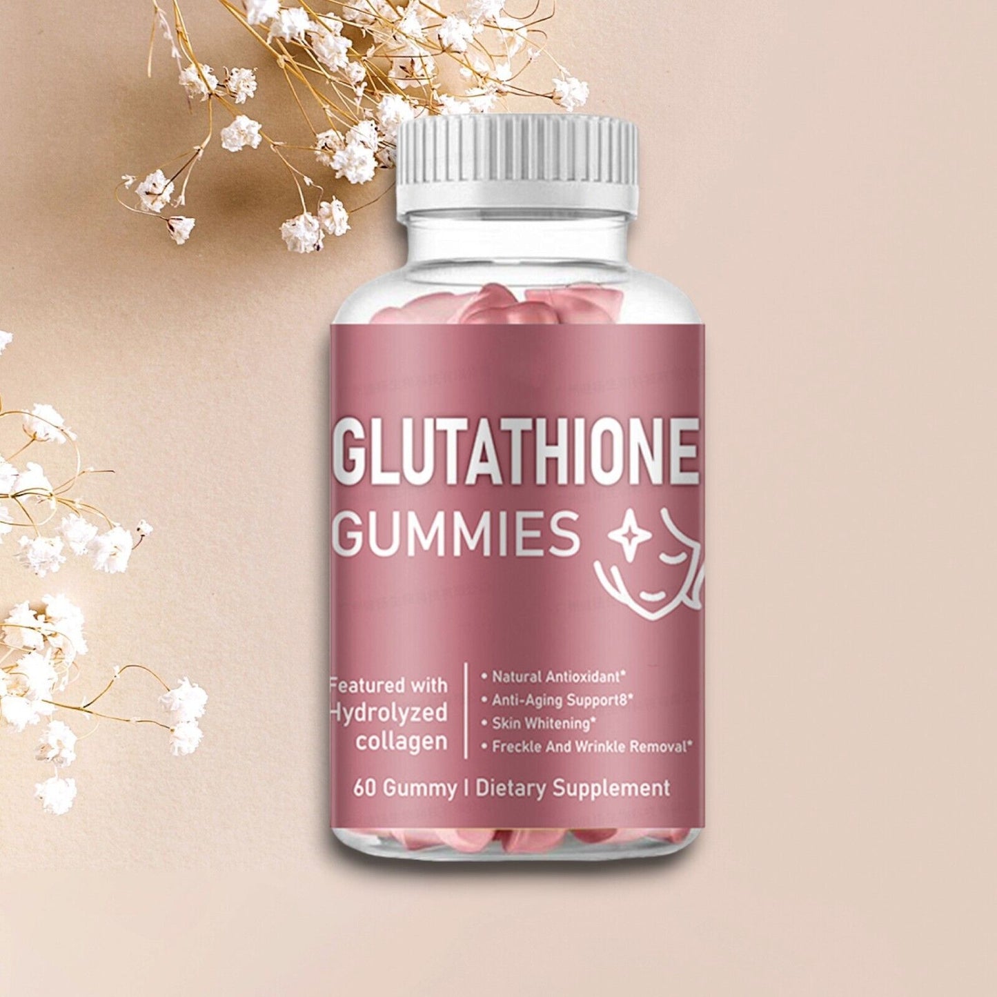 Glutathione Gummies 500mg Natural Antioxidant & Liver Cleanse + Collagen