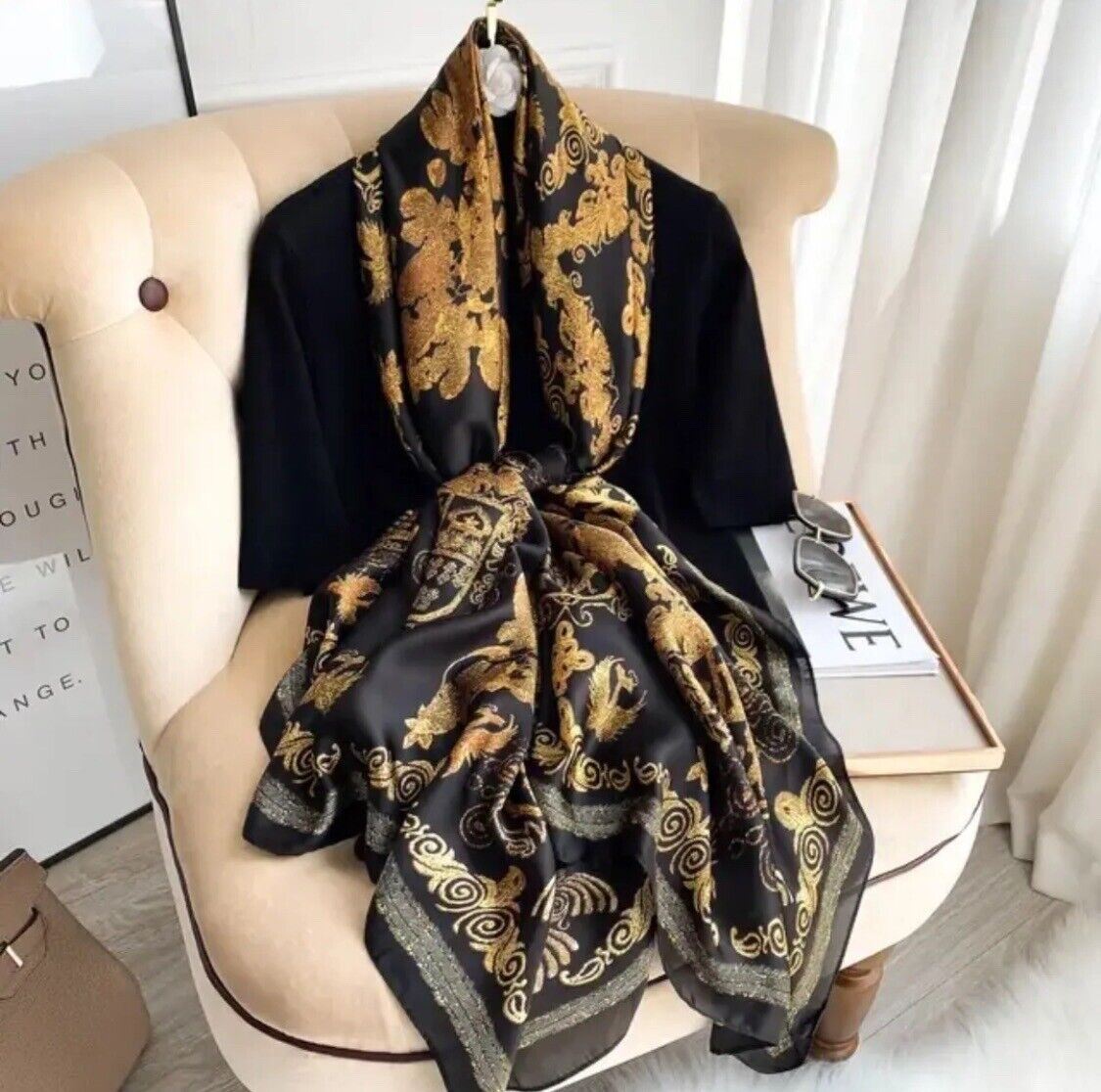 Gorgeous Printed Shawl Scarf Satin Silk Multicolour Printed Head Neck Scarves