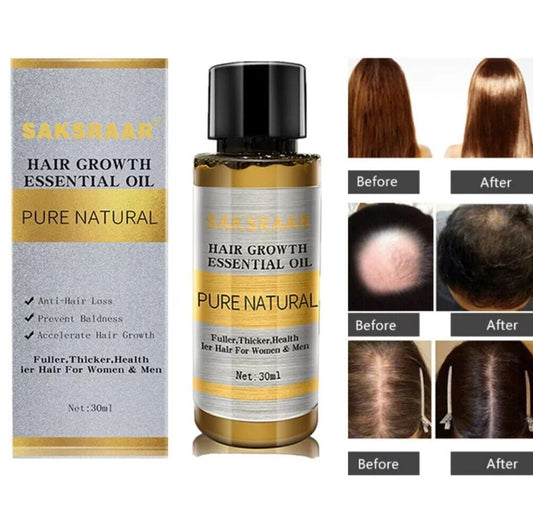 Anti Hair loss growth serum oil 100% natural extract 30ml Saksraar Hair 