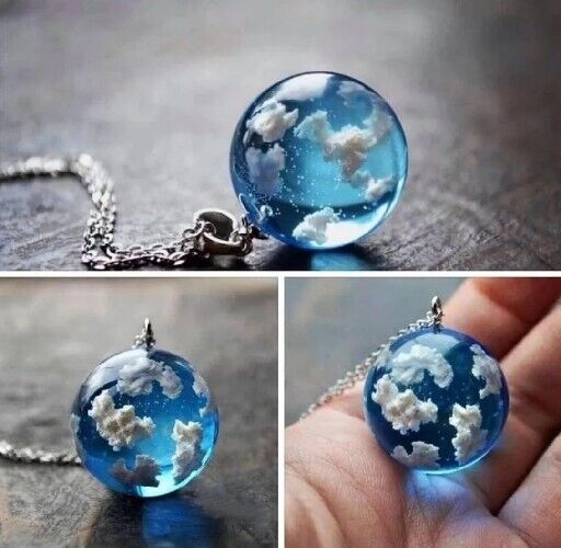 Sky Clouds Dreamy Necklace Sphere Boho Pendant Necklace  TikTok Jewellery 