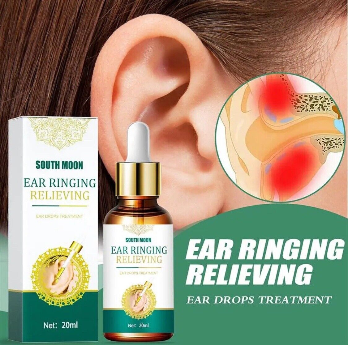 20ml Herbal Ear Drops for Otitis, Tinnitus & Deafness Relief HGS-Ltd