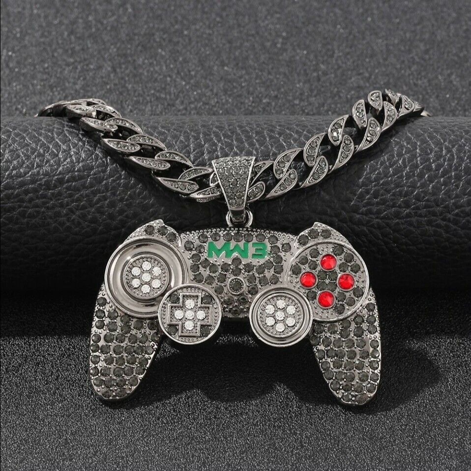 Iced Out Hip-Hop Necklace Game Console Jewellery Crystal Controller