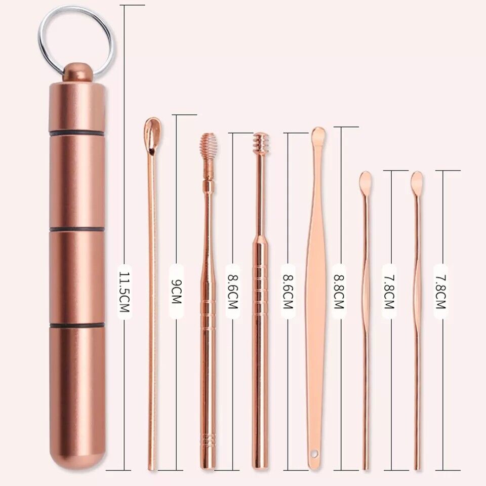 6Pcs/Set Stainless Steel Spiral Ear Pick Spoon Tool Ear Wax Remover Cleaner UK