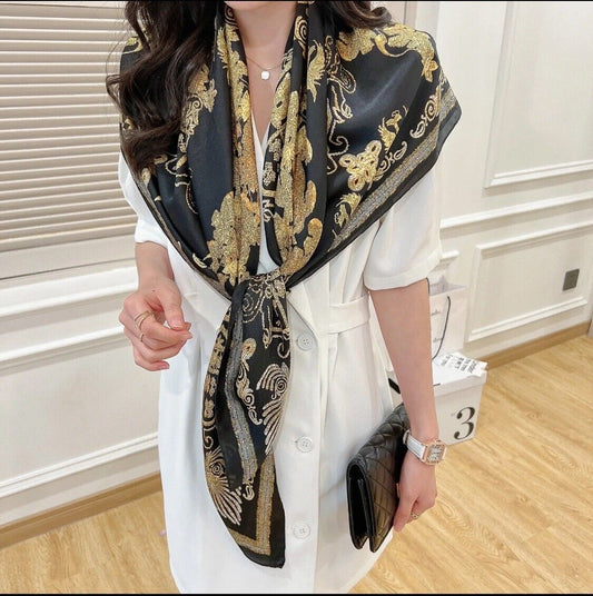 Gorgeous Printed Shawl Scarf Satin Silk Multicolour Printed Head Neck Scarves