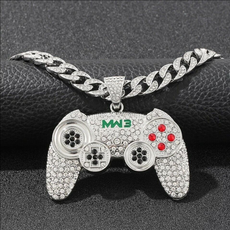 Iced Out Hip-Hop Necklace Game Console Jewellery Crystal Controller