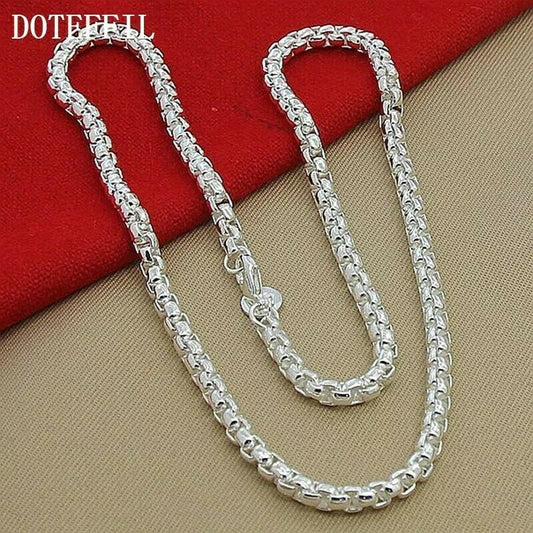 Fashion Solid 925 Sterling Silver Chain Necklace 18" / 45cm for Men Women Unisex