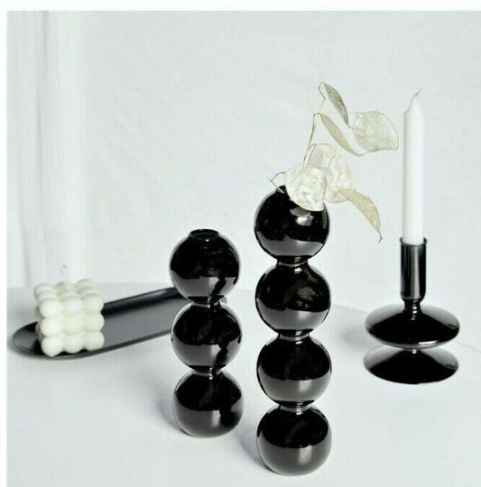 🇬🇧  Bubble Glass Candlestick Holder Mid Century  Morden Design Retro Decor 