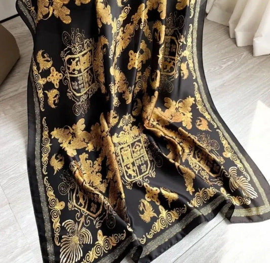 BEAUTIFUL FAUX SILK SCARF LONG SCARF, SOFT PLAID SCARF SILK FEEL LUXE SARONG